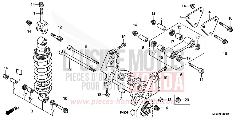 COUSSIN ARRIERE von VFR800X „Crossrunner“ PEARL FADELESS WHITE (NH341) von 2013